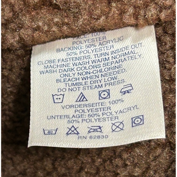 Lands End Brown Faux Suede Sherpa Lined Winter Coat Jacket Women's Size 1X - Picture 7 of 7